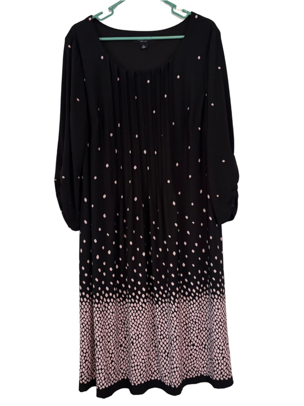 Perceptions Black Dress with Light Pink Dot Gradient